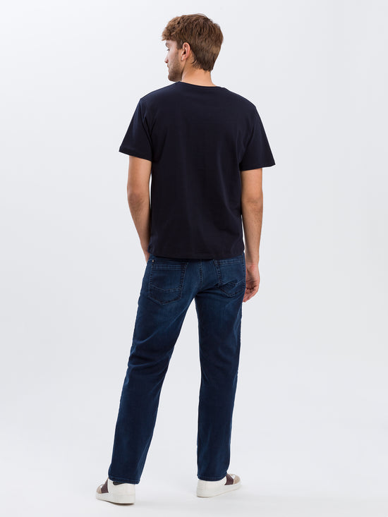 Basic Herren T-Shirt in navyblau