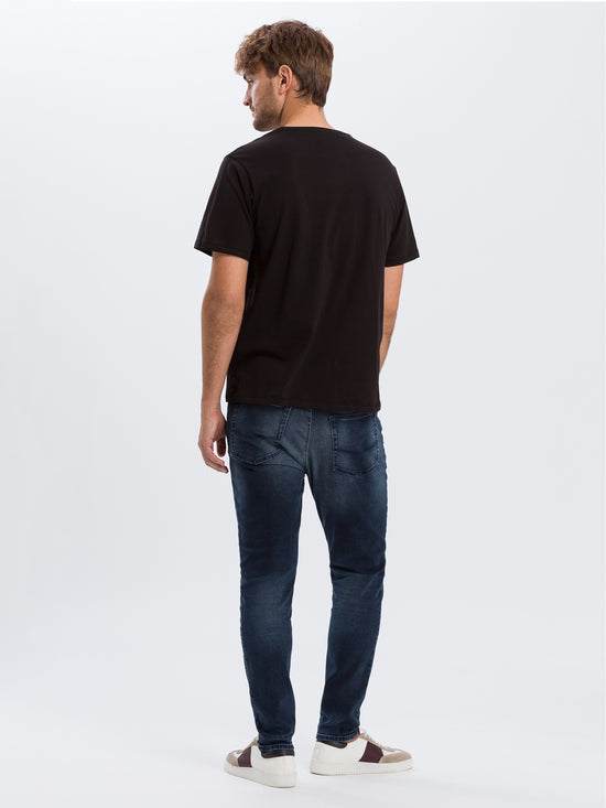 Basic Herren T-Shirt in schwarz