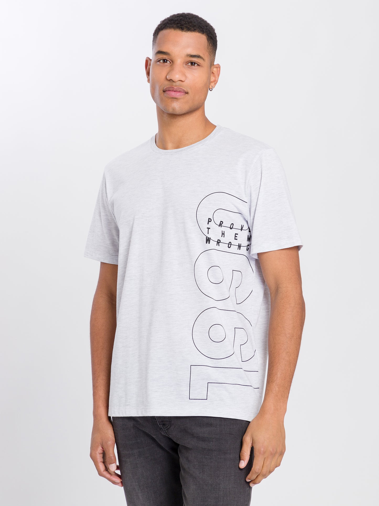 Herren Regular Print T-Shirt grau