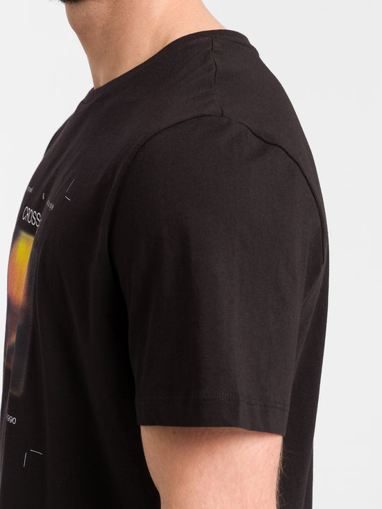 Men's regular print t-shirt black