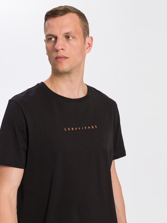 Men's regular t-shirt with back print black