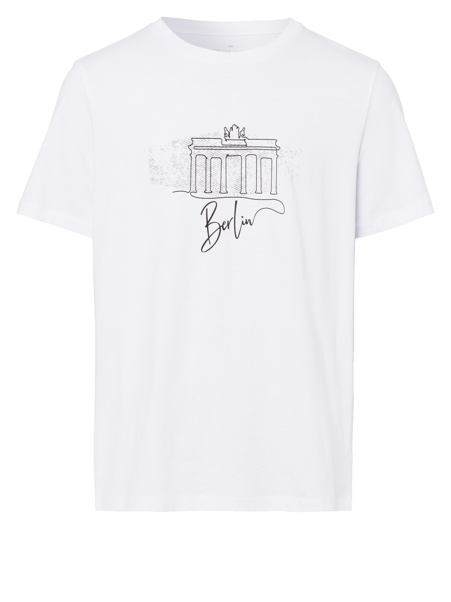 Regular Herren T-Shirt mit Berlin Schriftzug in weiß