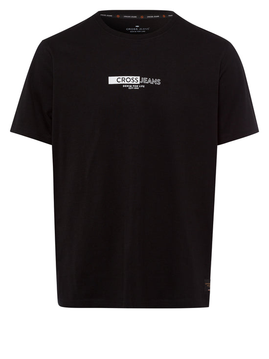 Herren T-Shirt Regular mit Print in schwarz