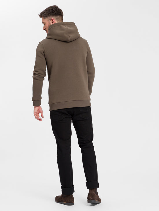 Herren Regular Hoodie mit Kängurutasche und Reißverschluß grün