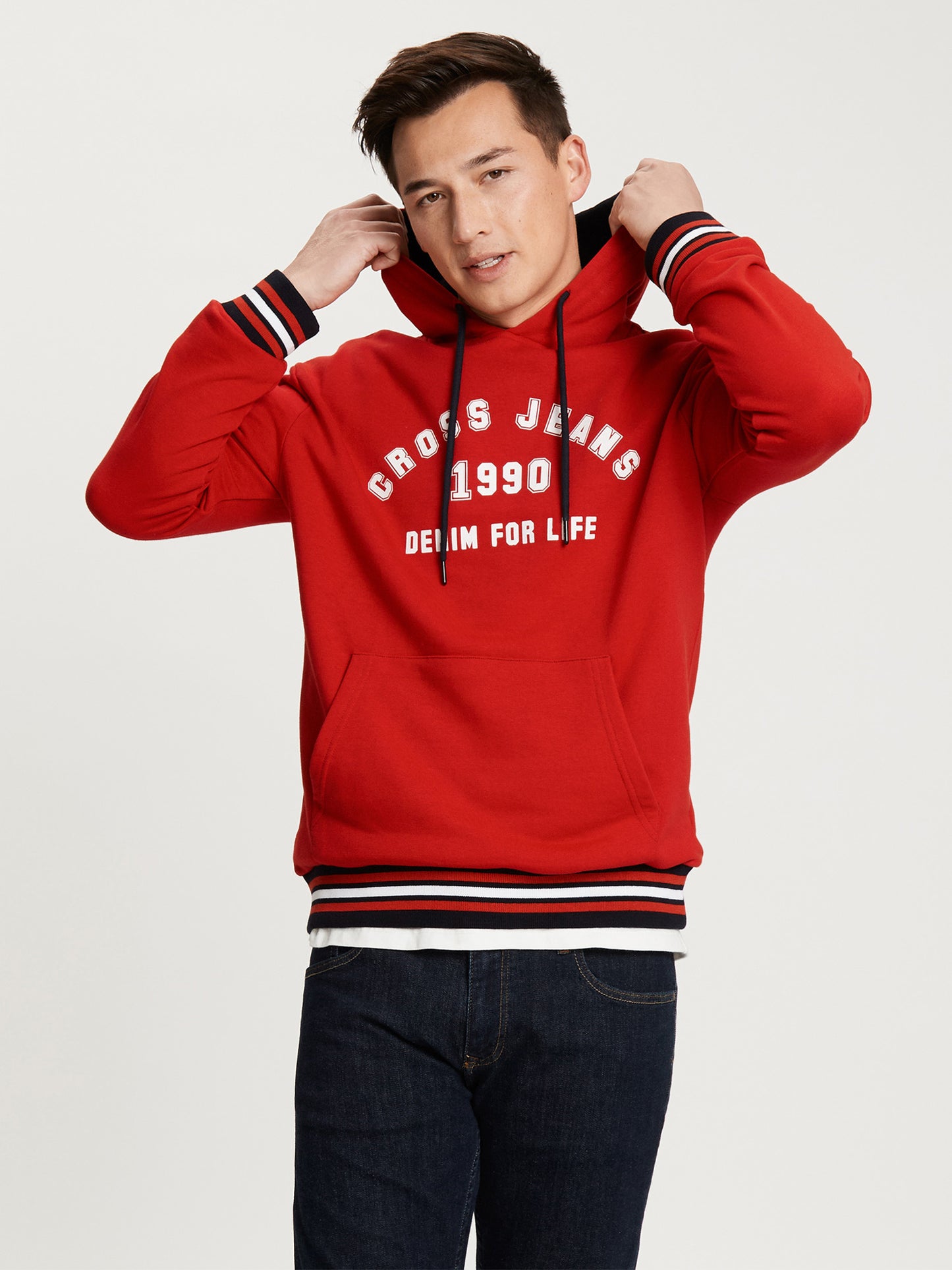 Men's regular hoodie college style red