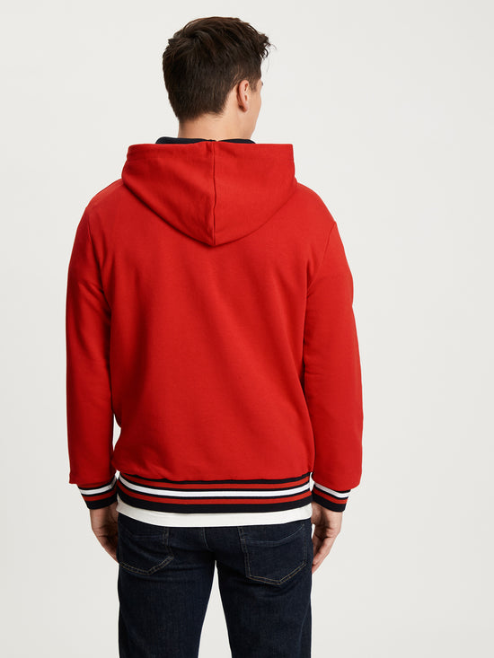 Men's regular hoodie college style red