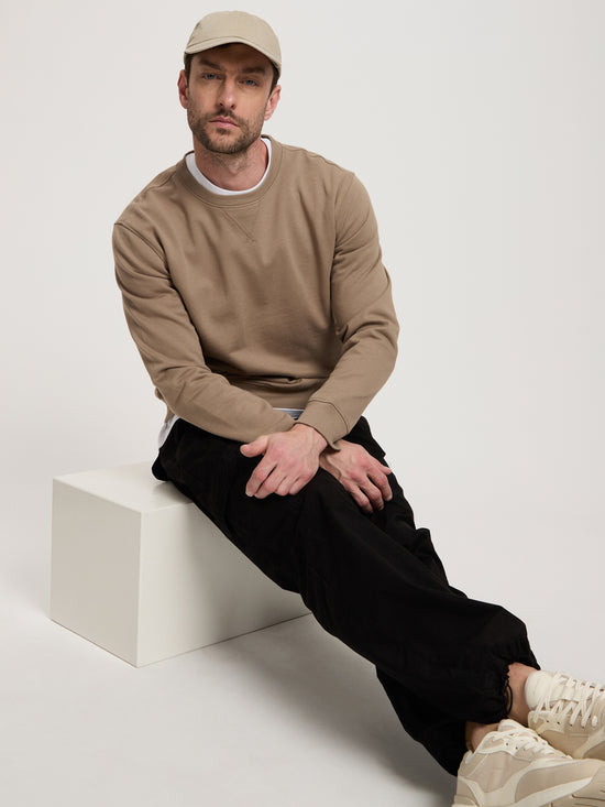 Men's regular sweatshirt in beige