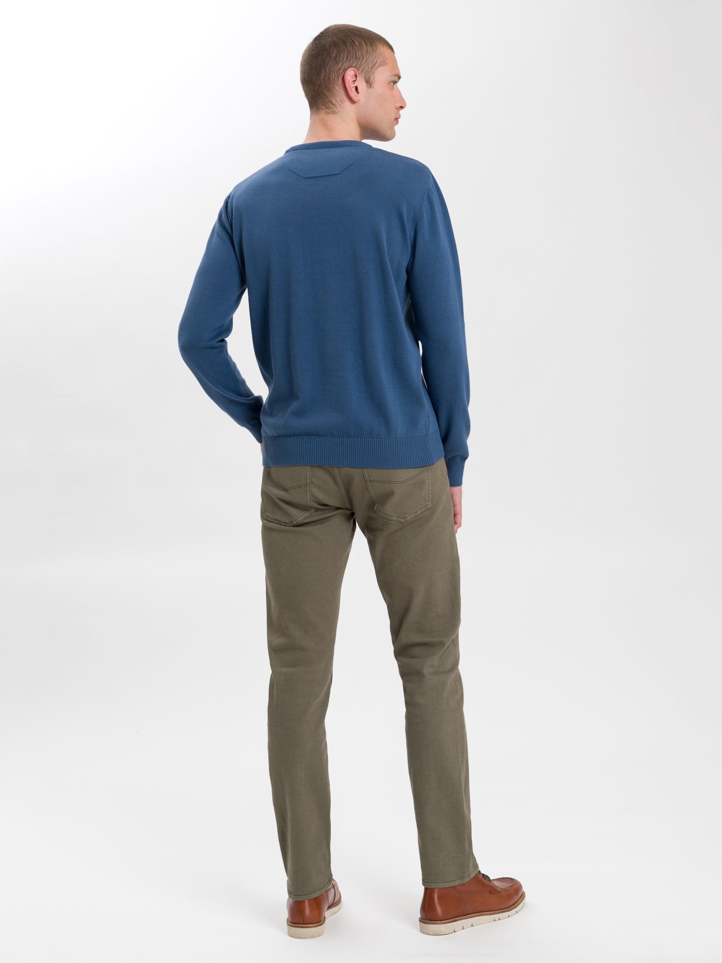 Men's regular fine knit sweater blue