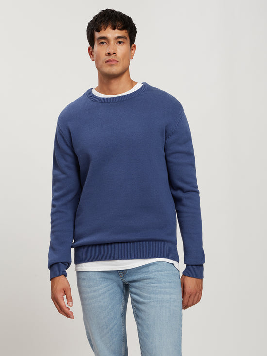 Herren Regular Ferinstrickpullover blau