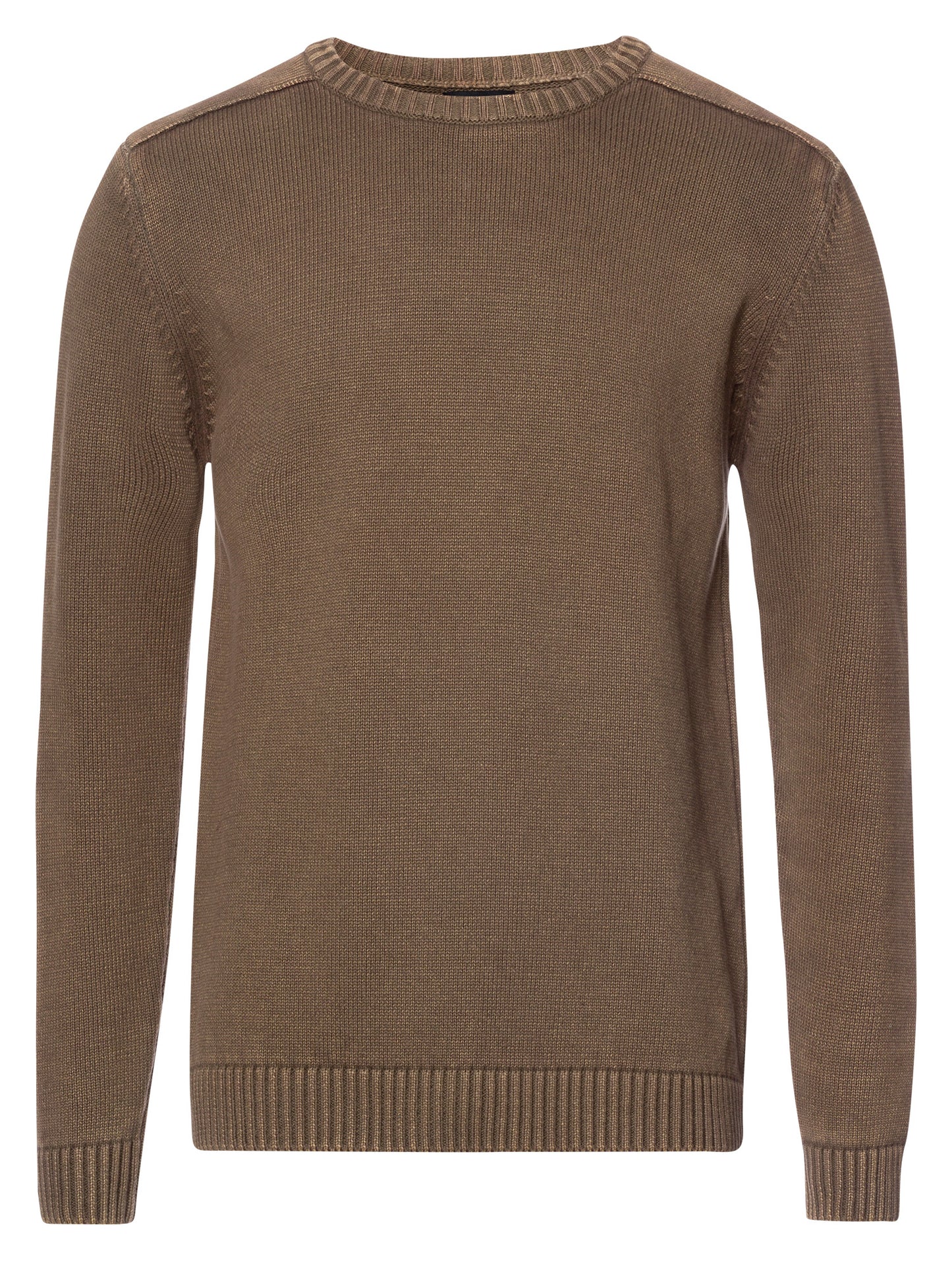 Herren Regular Strickpullover braun