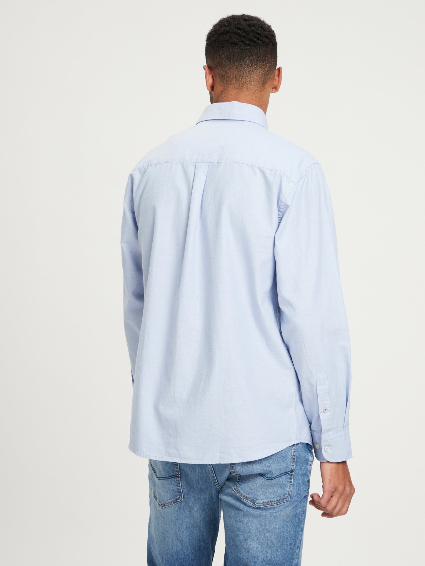 Men's regular long-sleeved shirt sky blue