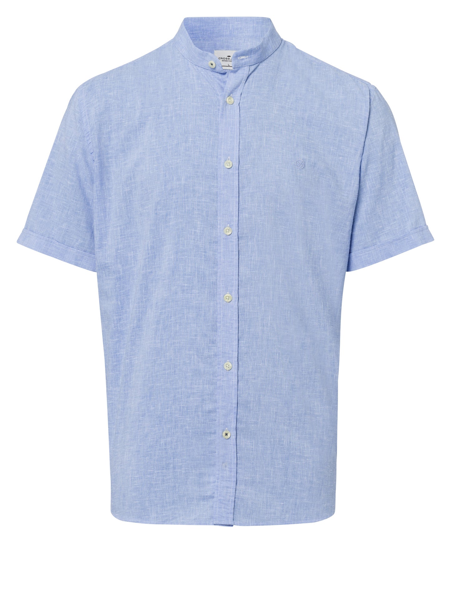 Men's regular long-sleeved shirt blue