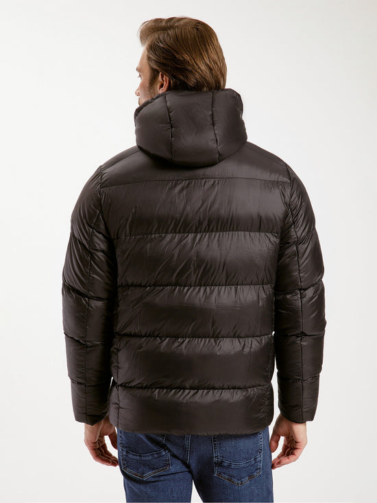 Herren Regular schwarze Stepp Winterjacke