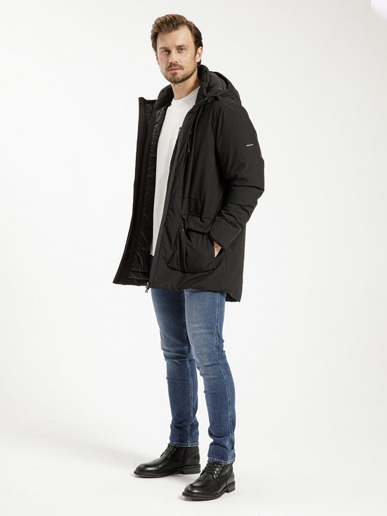 Regular Herren Winterjacke in Schwarz