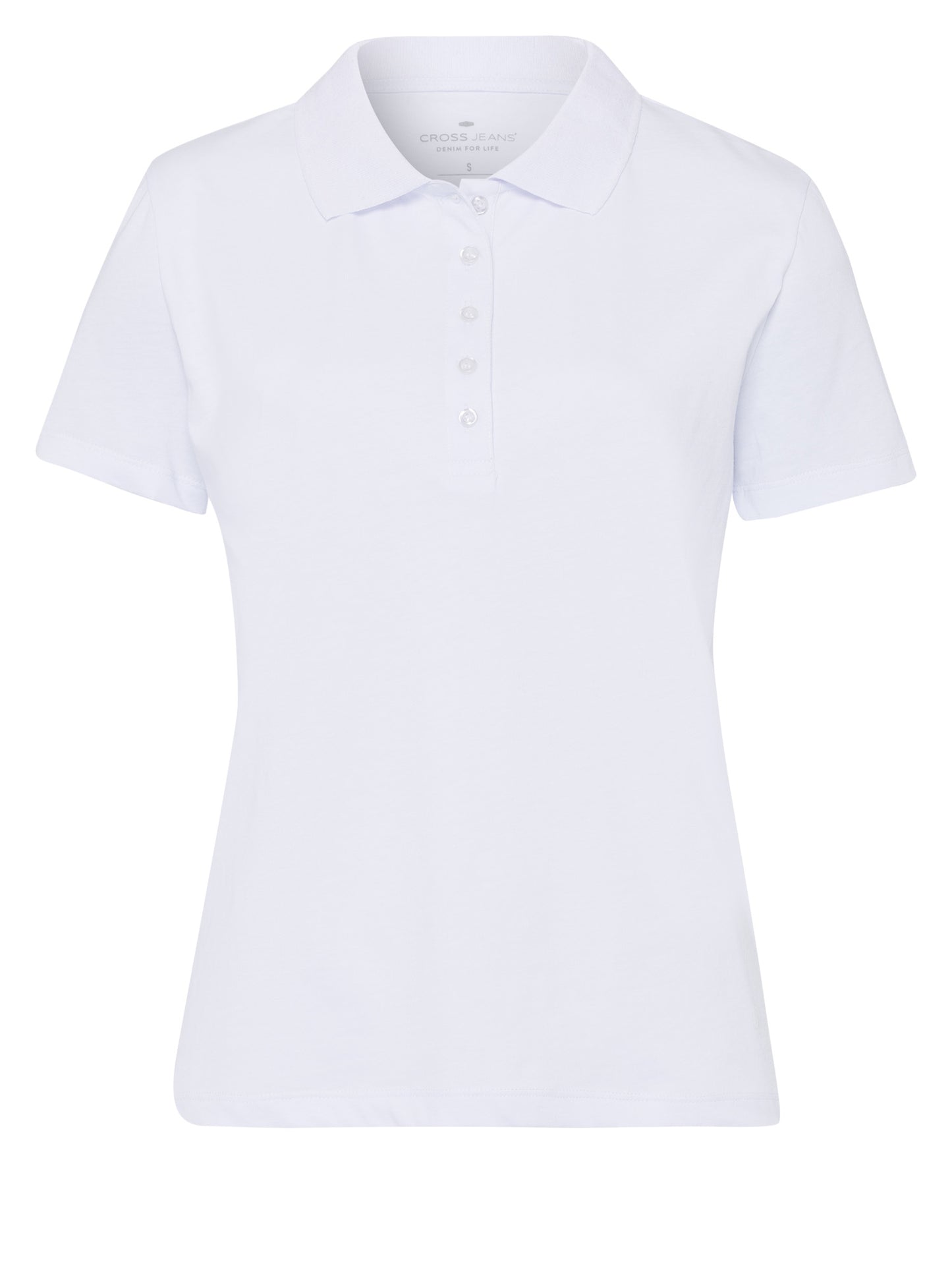 Women's slim polo shirt white