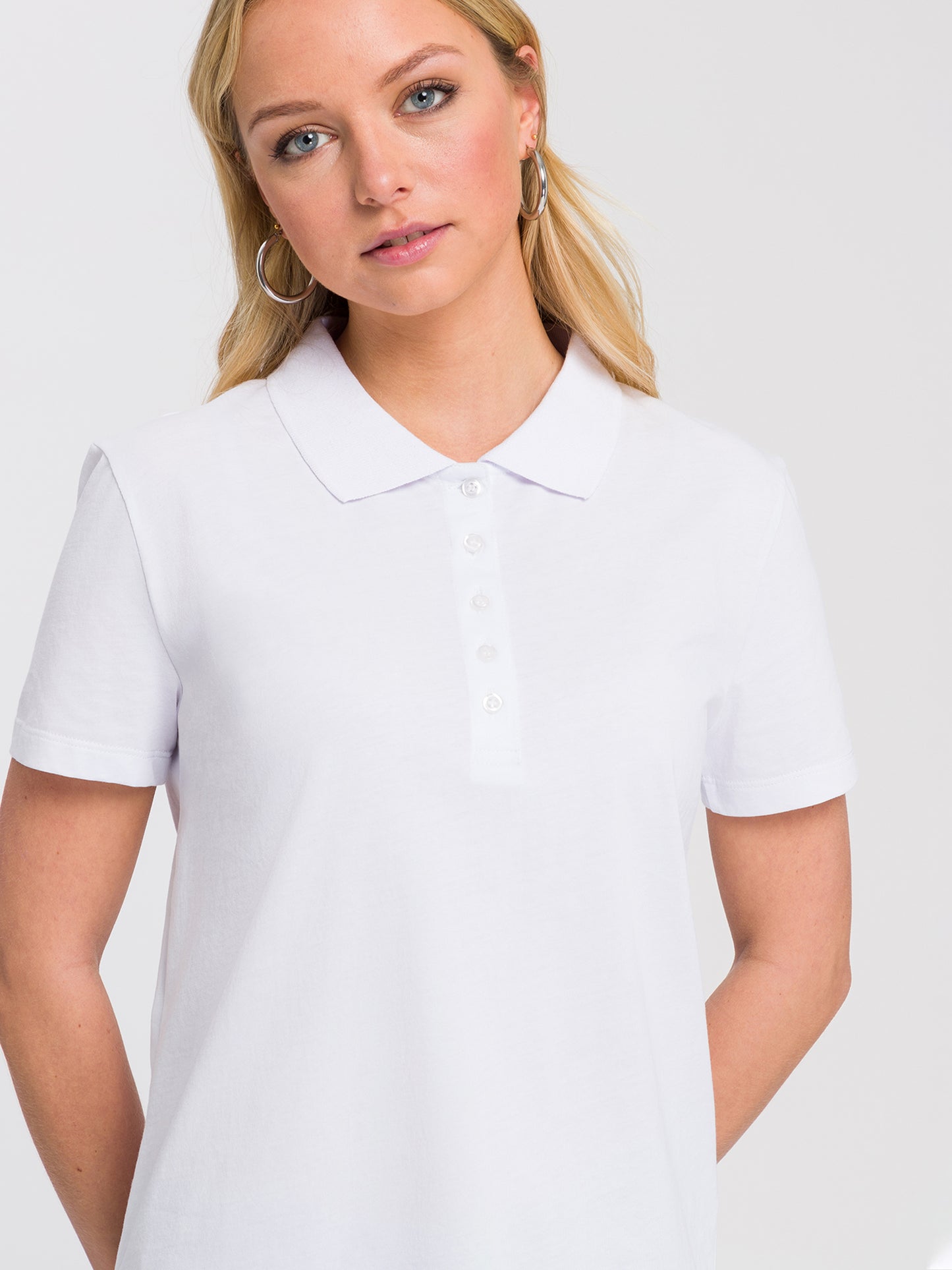 Women's slim polo shirt white