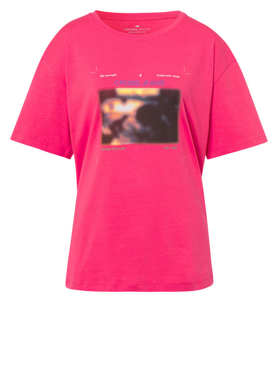 Women's regular print t-shirt pink