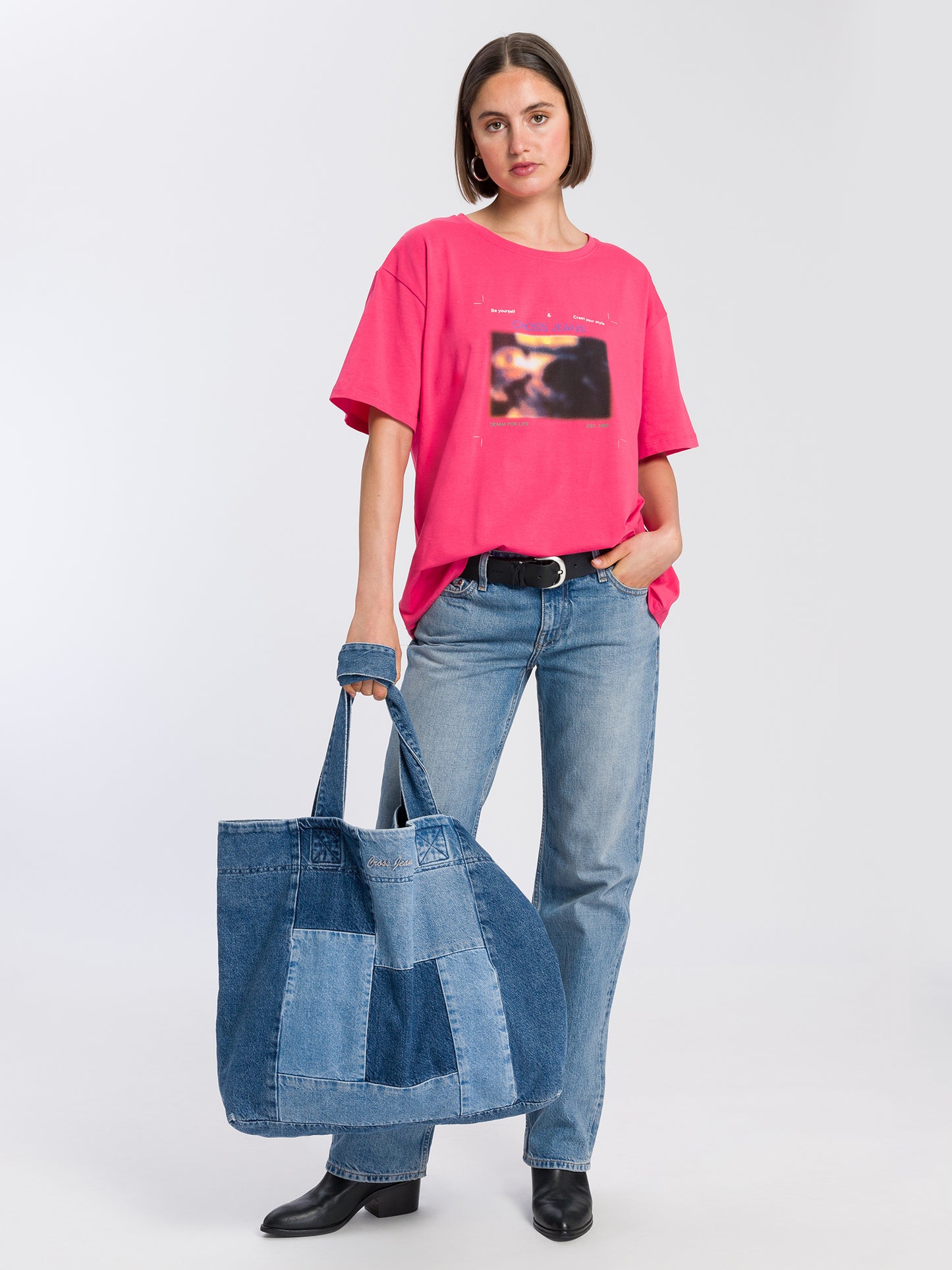 Women's regular print t-shirt pink