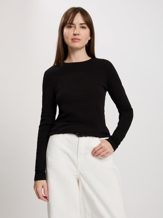 Women's Regular Long Sleeve Shirt in Black