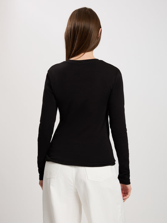 Women's Regular Long Sleeve Shirt in Black