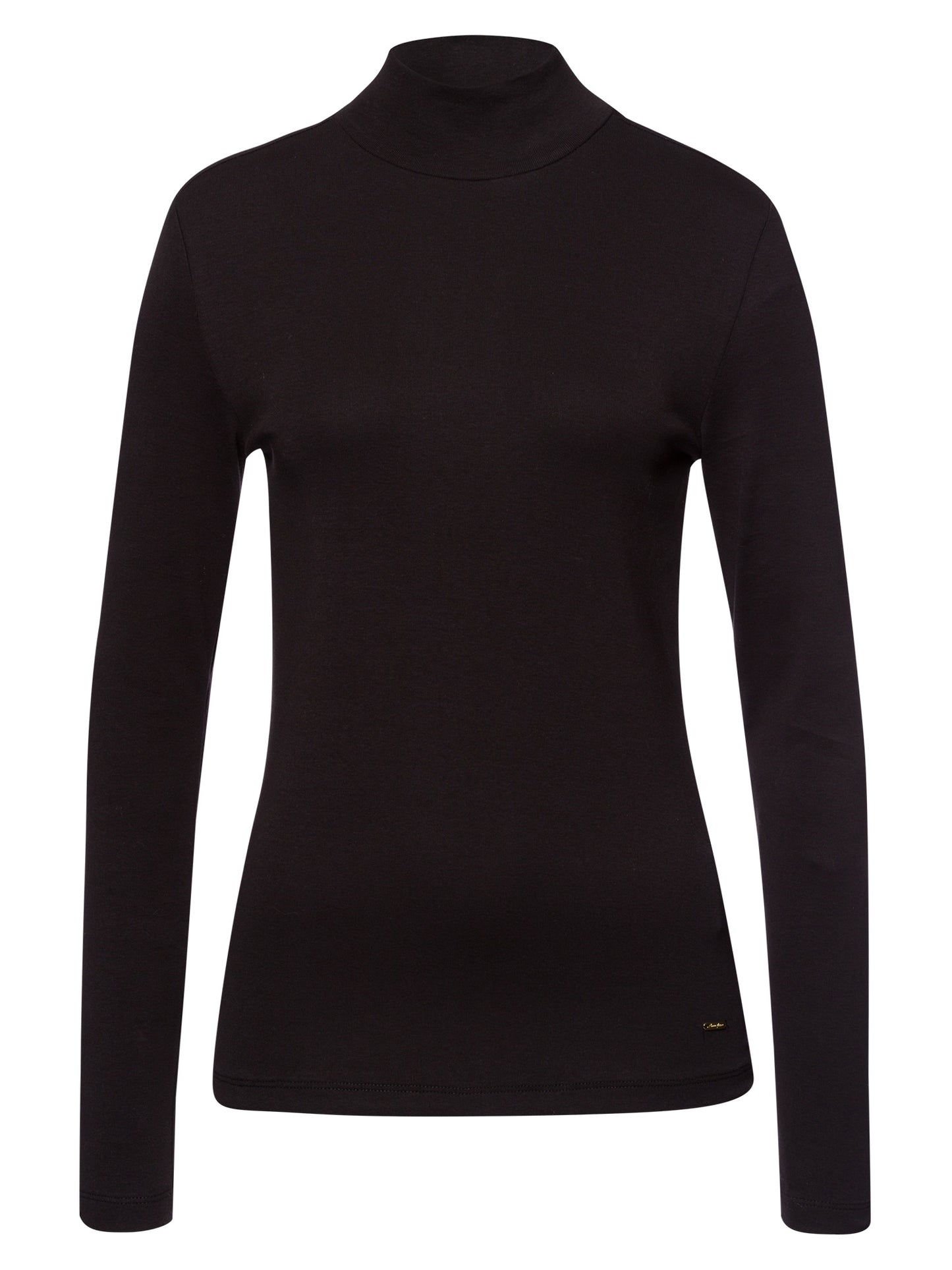 Women's regular shirt with turtleneck in black