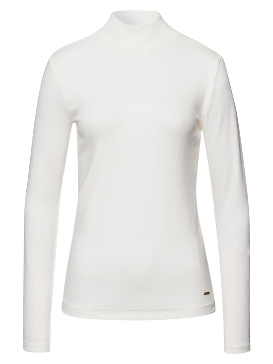 Women's regular shirt with turtleneck in ecru