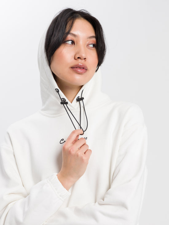 Damen Regular Hoodie mit Taschen weiß