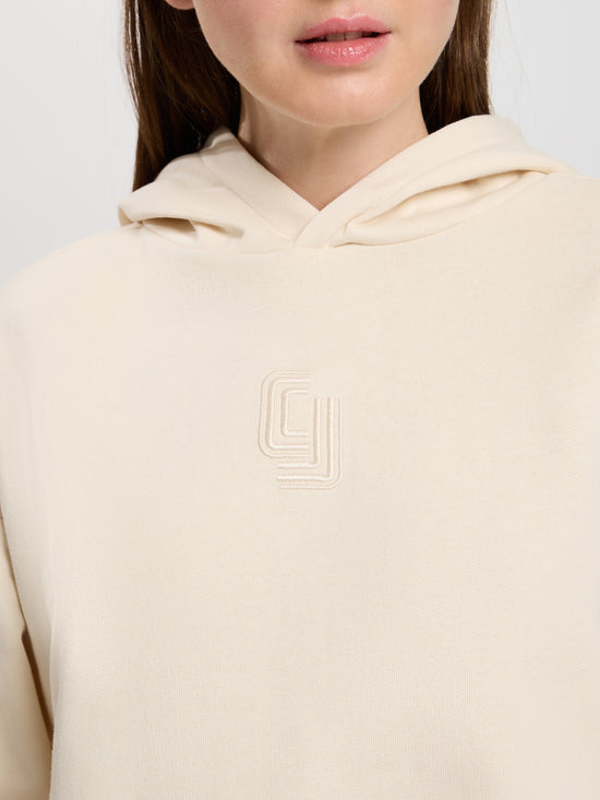 Damen Hoodie Regular in beige mit CJ Logo