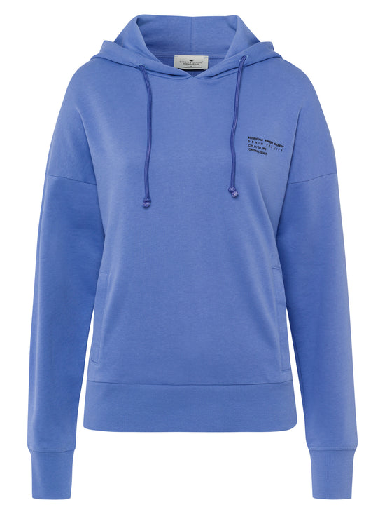 Women's regular hoodie with two pockets, blue.