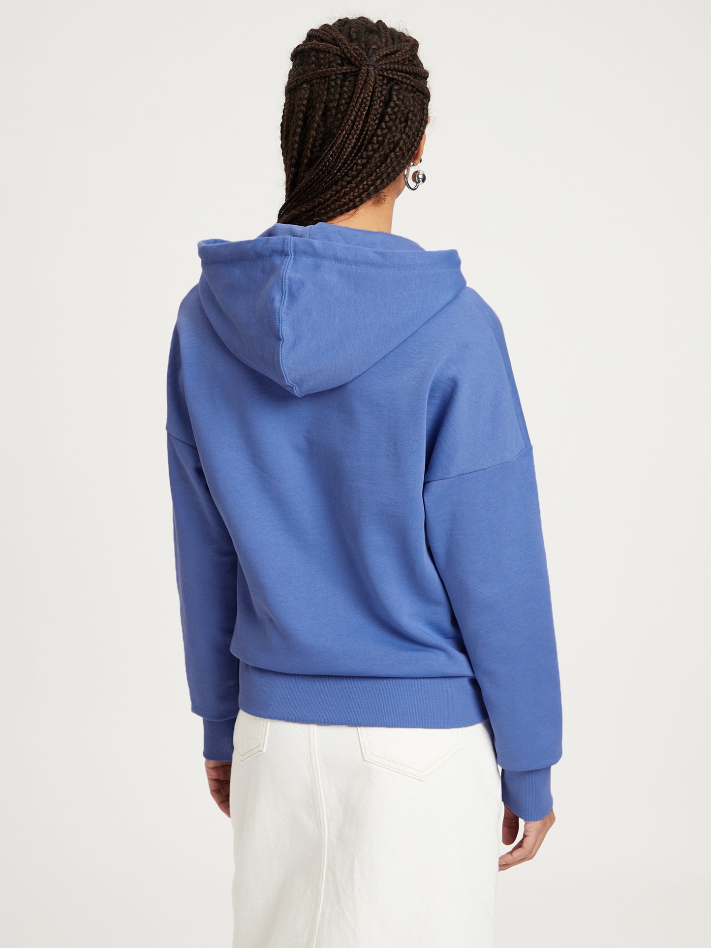 Women's regular hoodie with two pockets, blue.