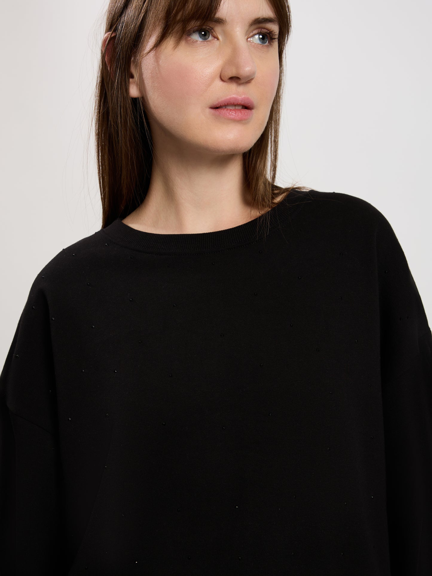 Damen Pullover Regular in schwarz