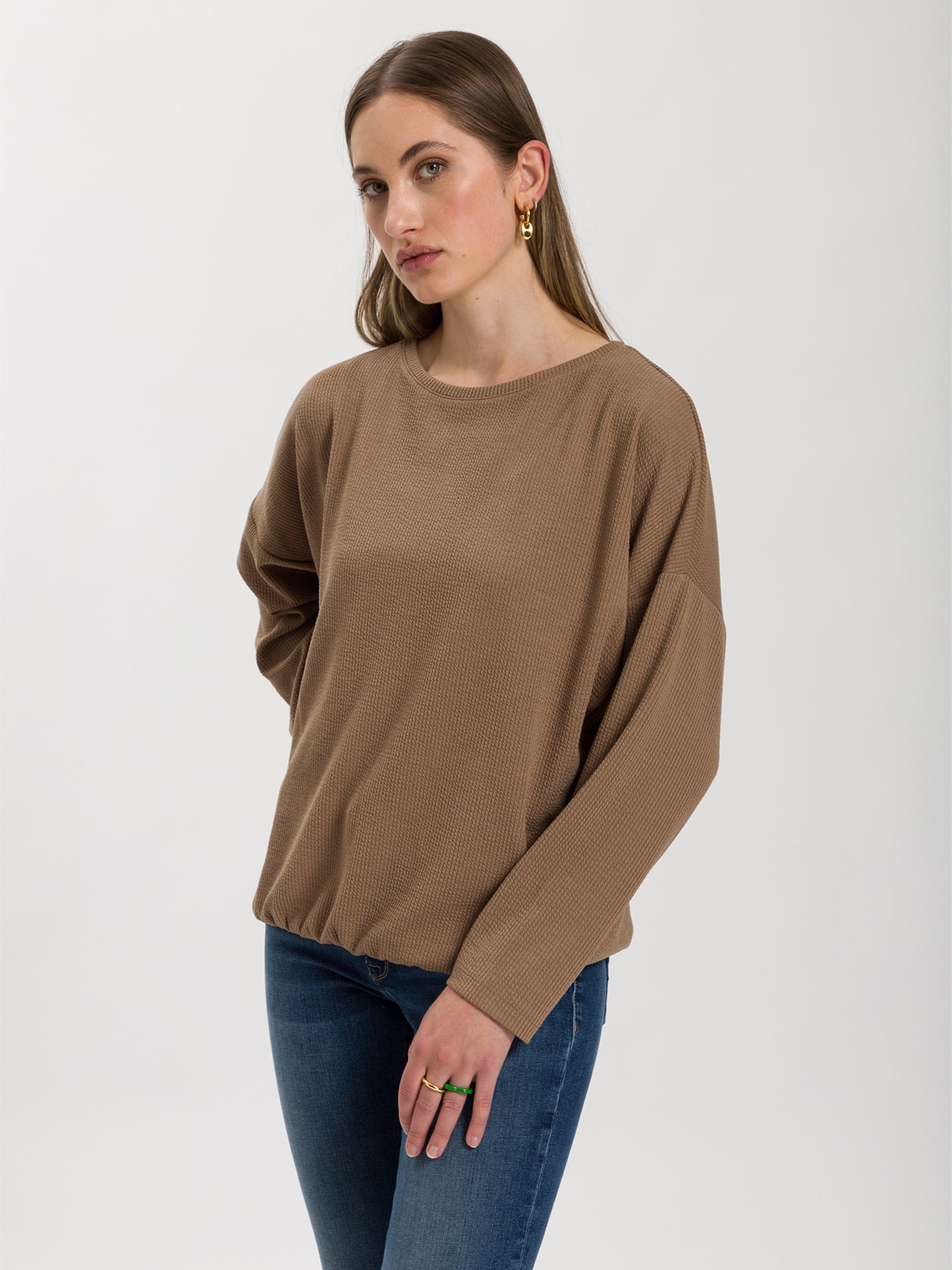 Damen Regular Pullover in braun