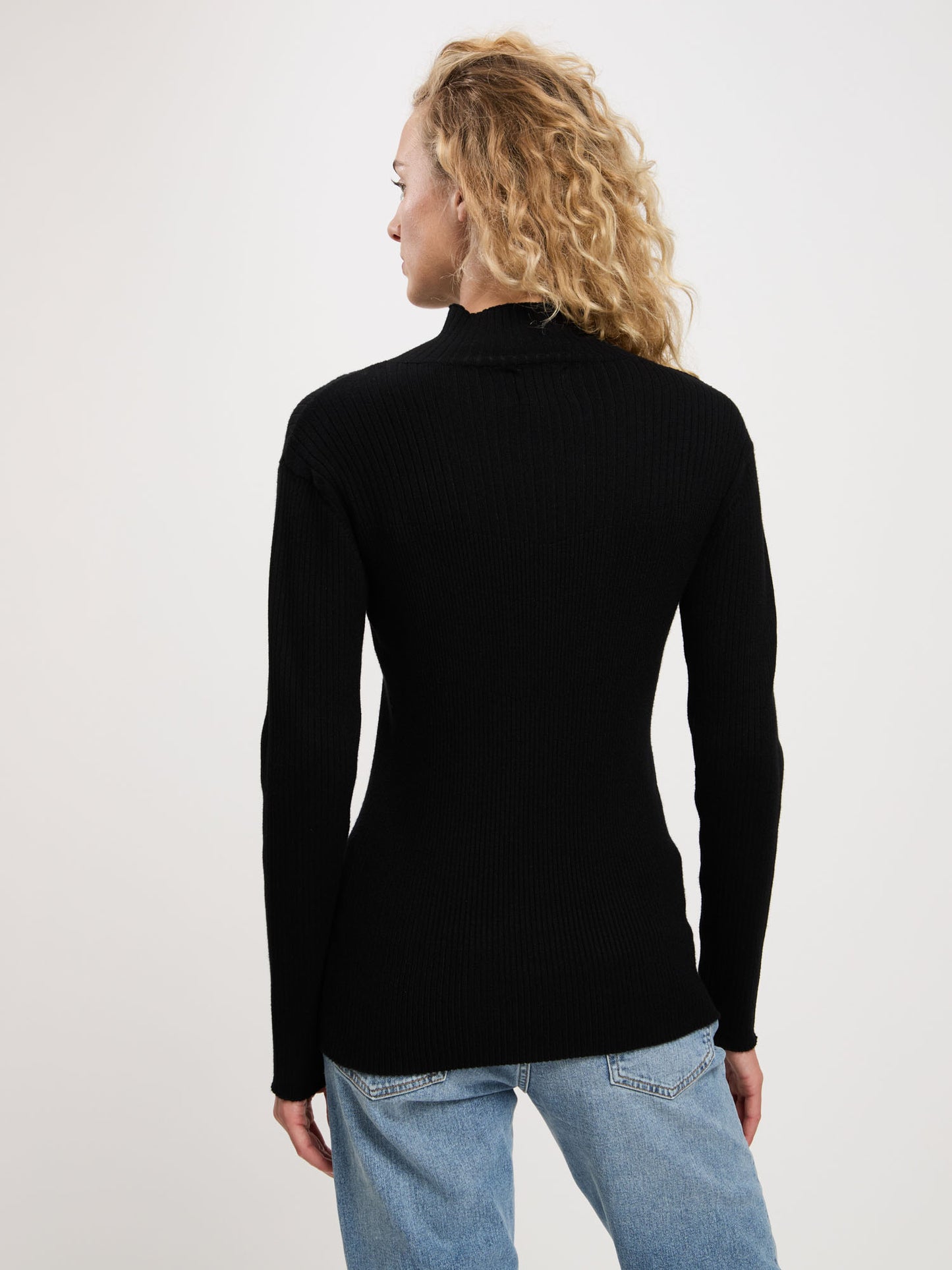 Damen Stehkragenpullover schwarz