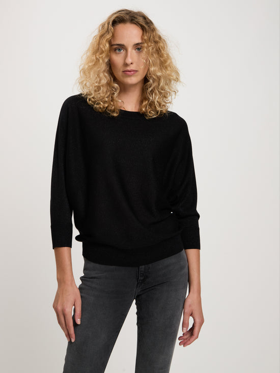 Damen Sweatshirt Regular in schwarz