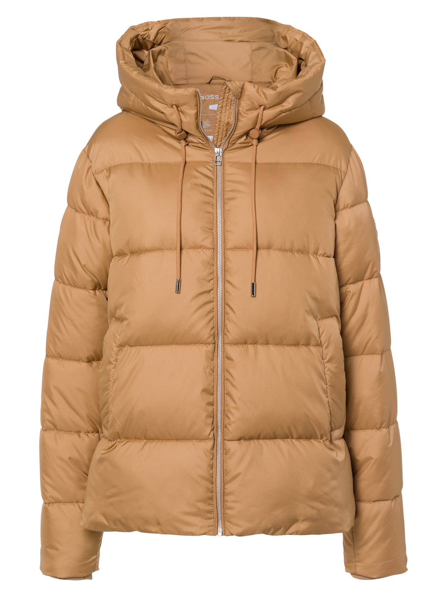 Women's regular winter jacket with hood in gold