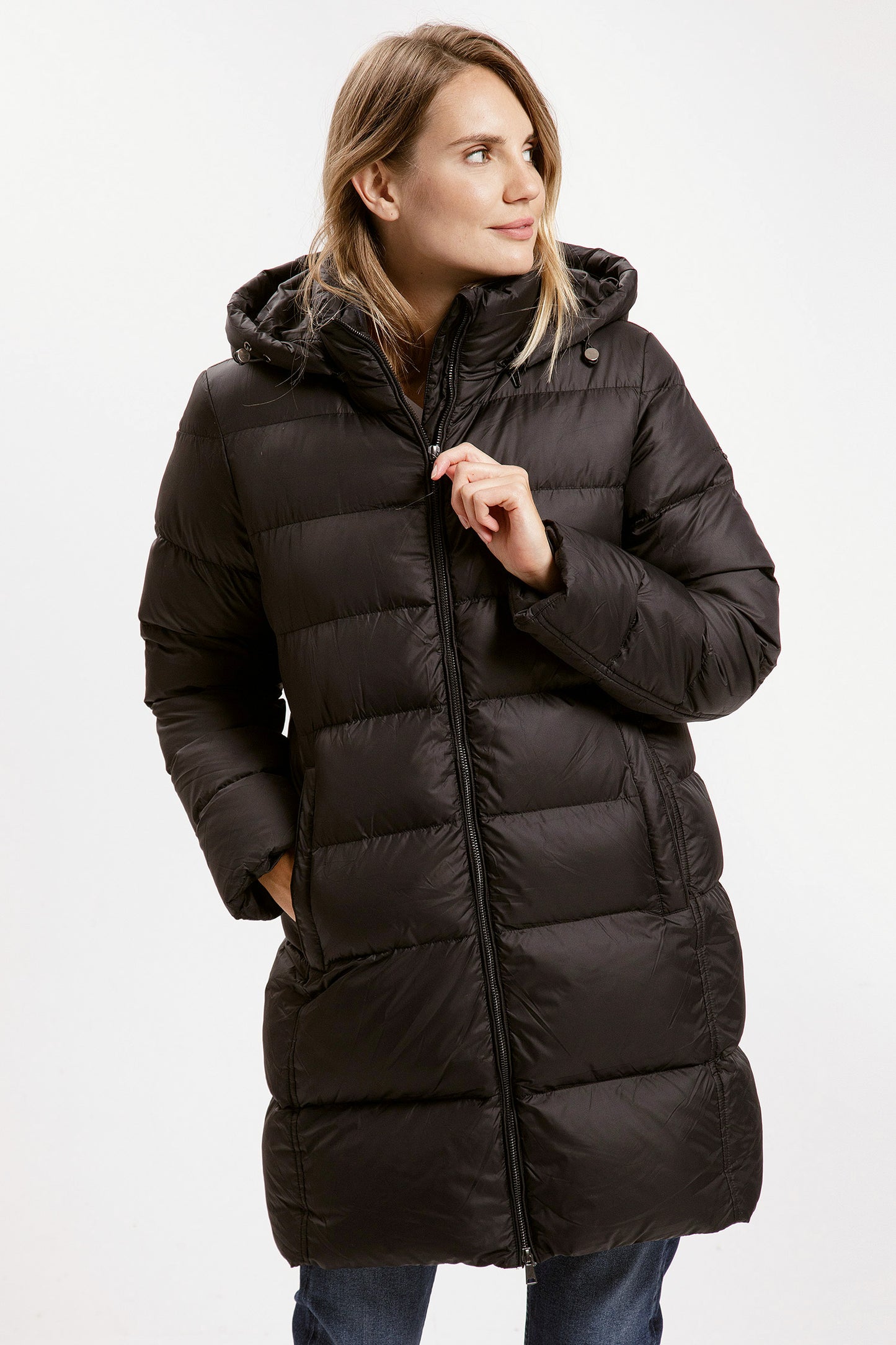 Damen Regular Kurzmantel in schwarz