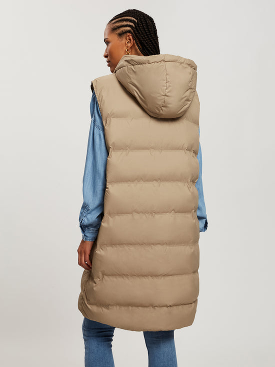 Damen Regular Steppweste in Beige