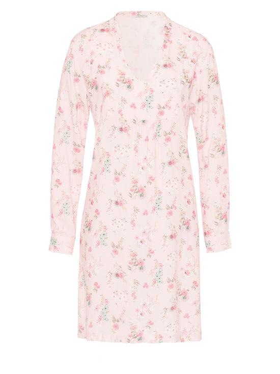 Ladies dress with floral pattern light pink