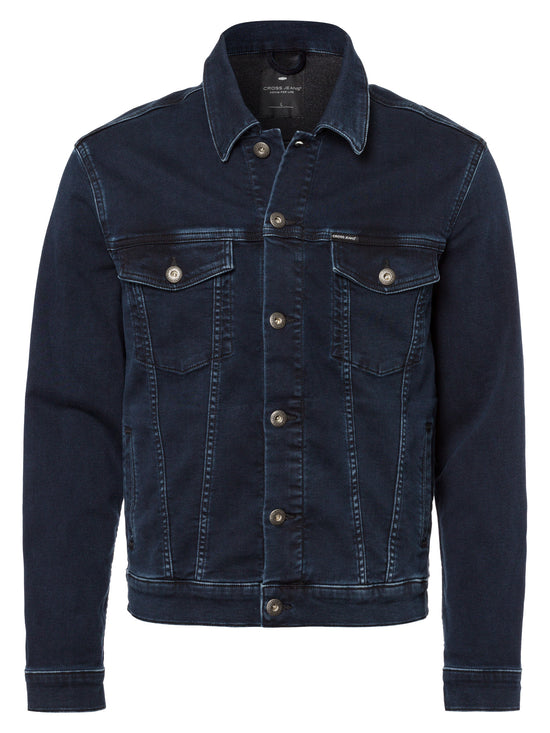 Jean jacket with black sleeves best sale