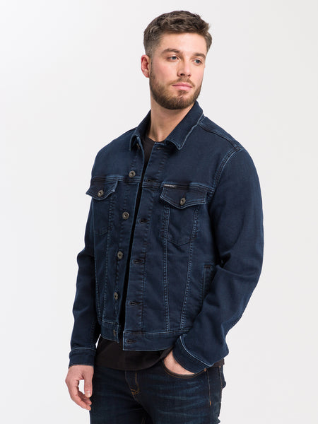 Men's denim jacket denim jacket regular fit black blue – CROSS JEANS