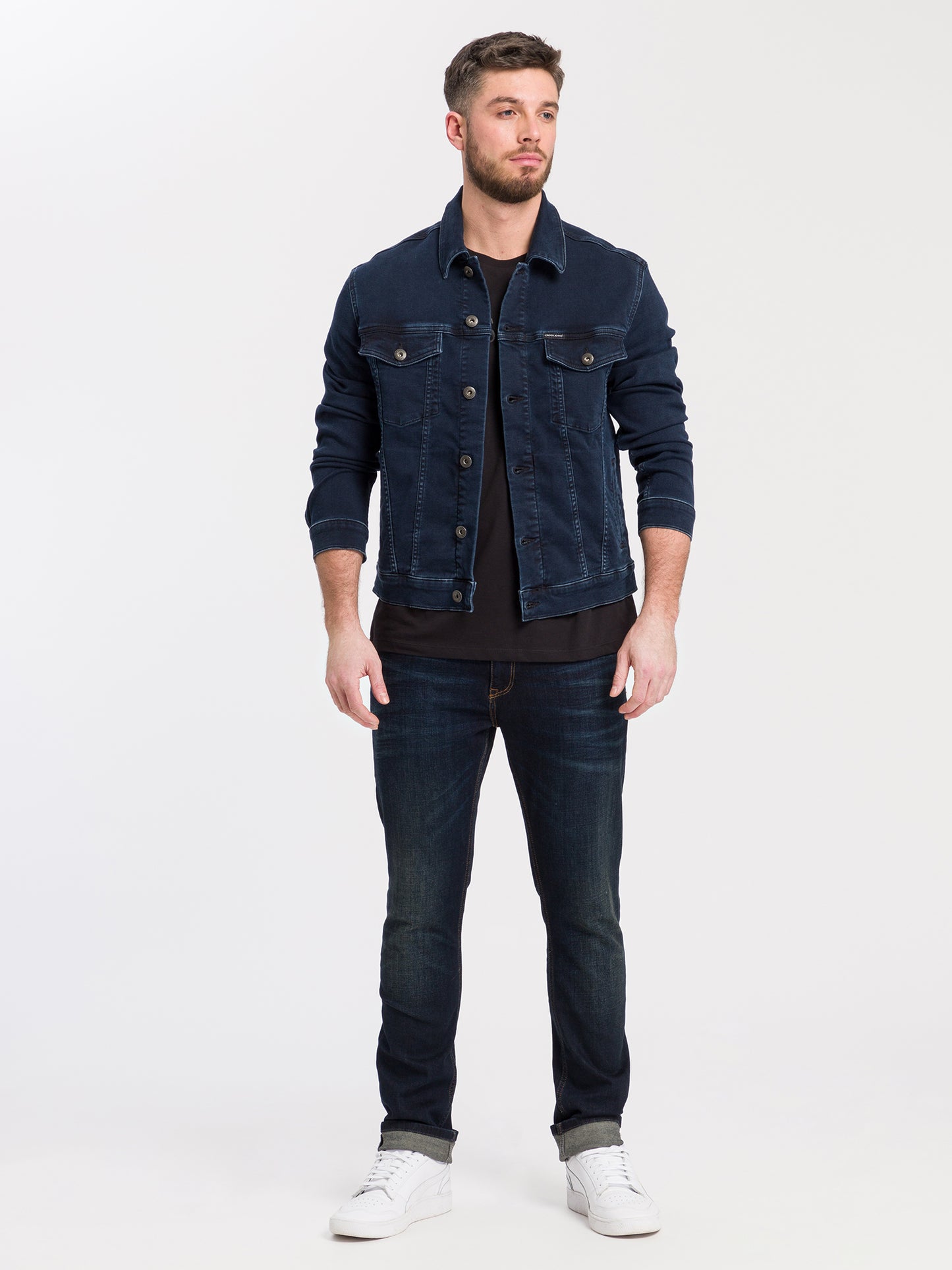 Herren Jeansjacke Denim Jacket Regular Fit schwarzblau