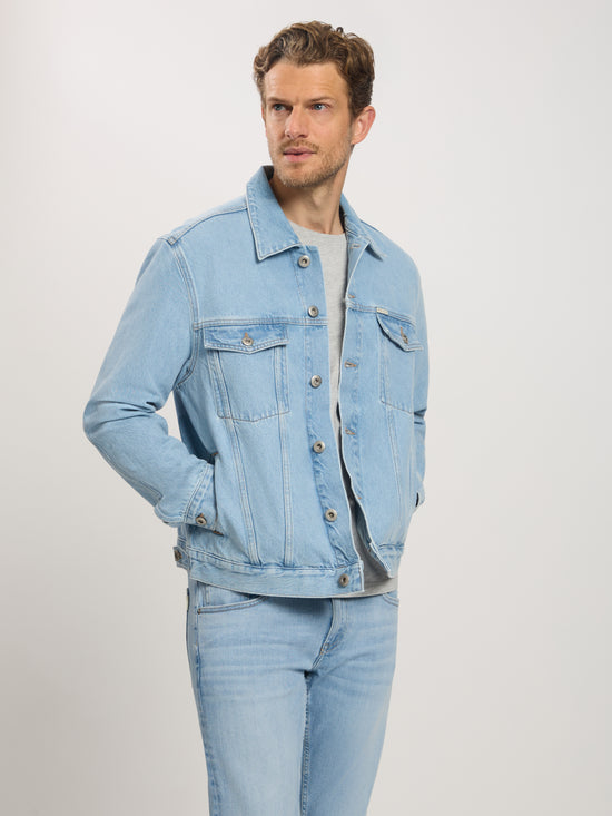 Herren Jeansjacke Denim Jacket Regular Fit hellblau