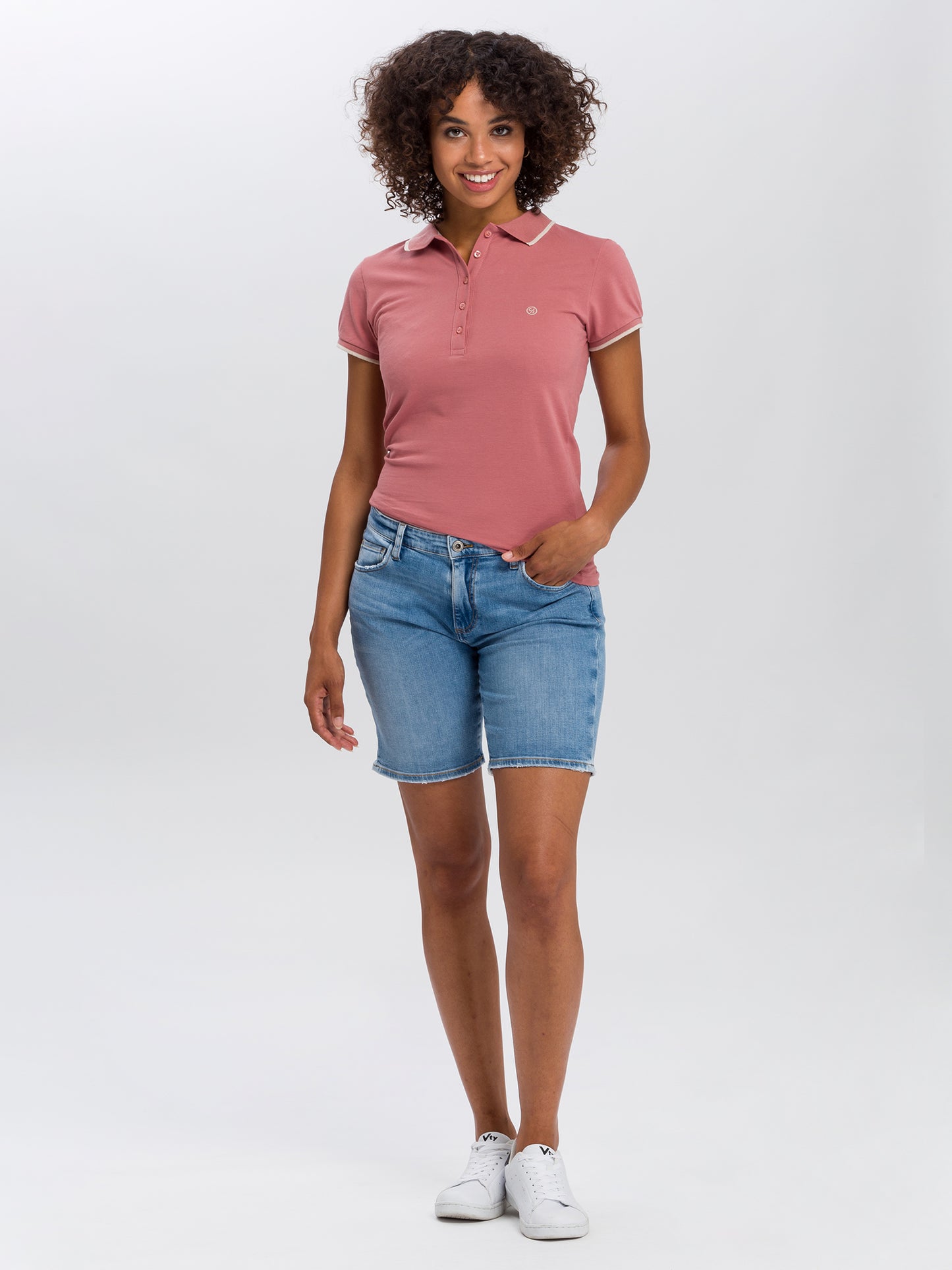 Genna Damen Jeans Shorts hellblau