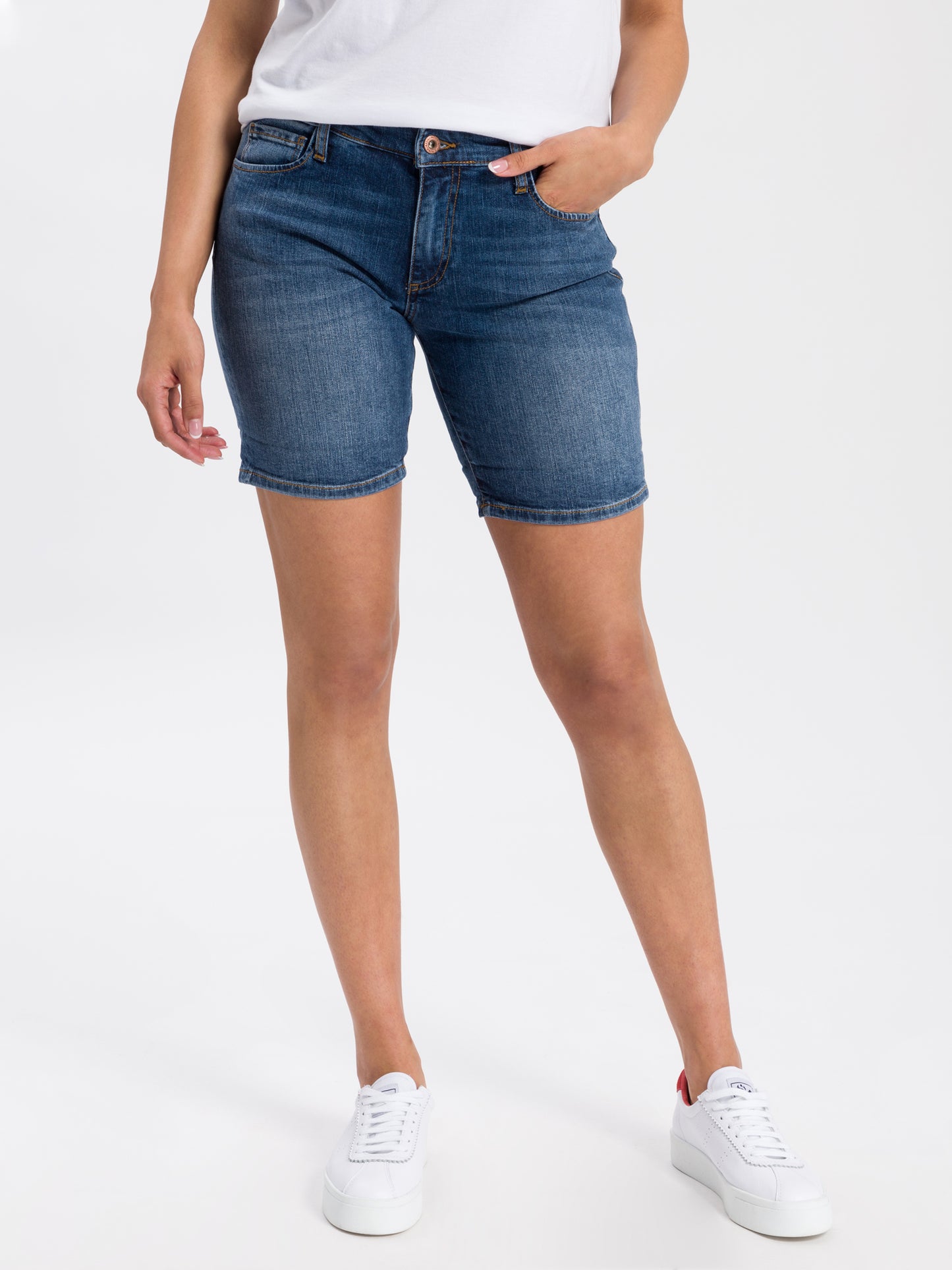 Genna Damen Jeans Shorts dunkel blau