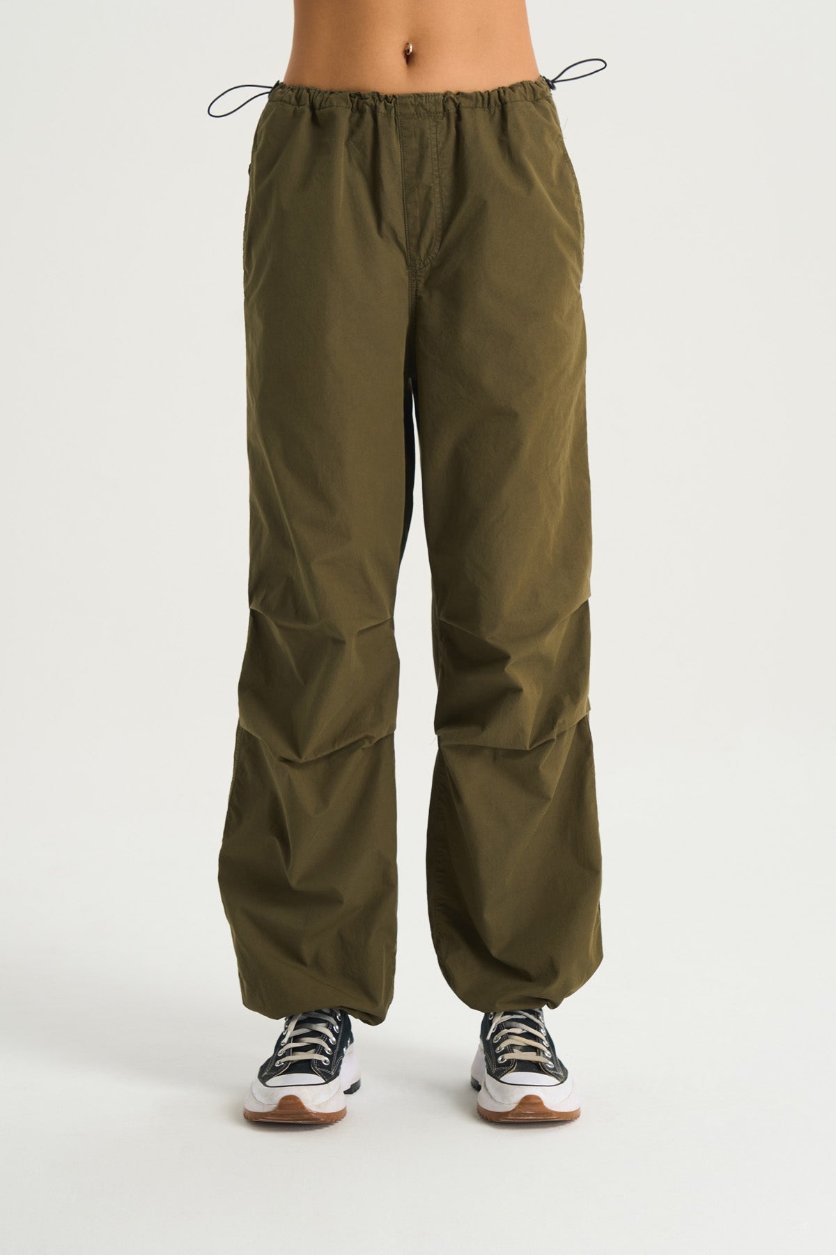 Damen Parachute Hose in khaki