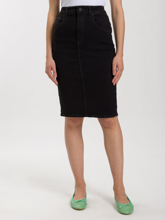 Women's maxi pencil skirt in black