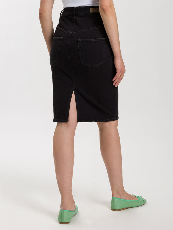 Women's maxi pencil skirt in black