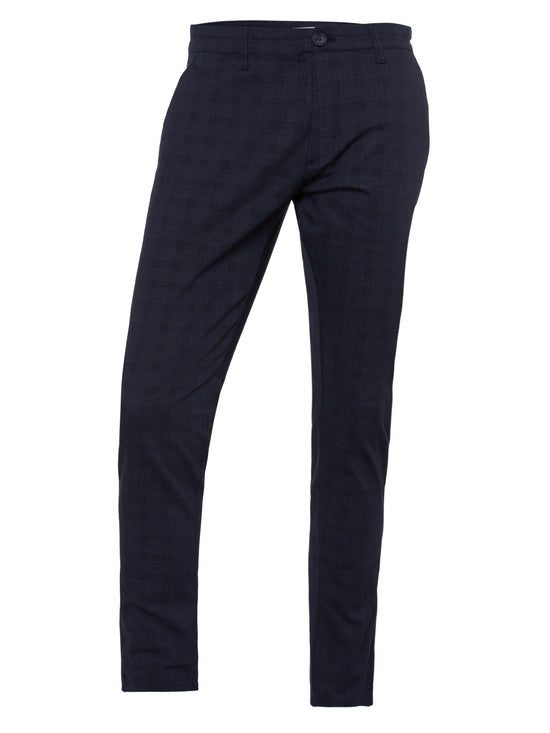 Herren Chino Slim Tapered Fit navy-check.