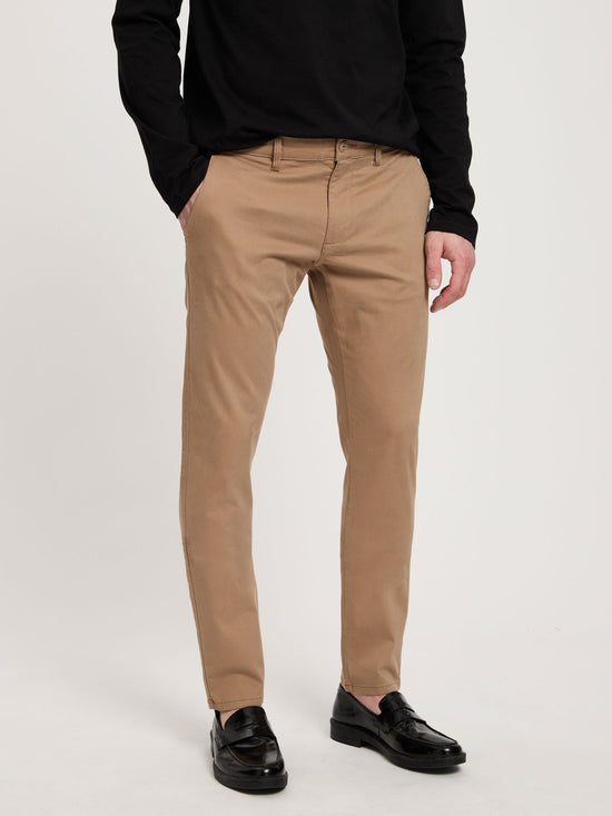 Men's chinos slim tapered fit camel.