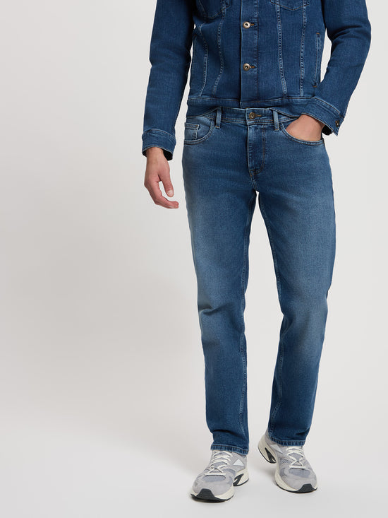 Antonio Herren Jeans Relaxed Fit Straight Leg dunkeblau